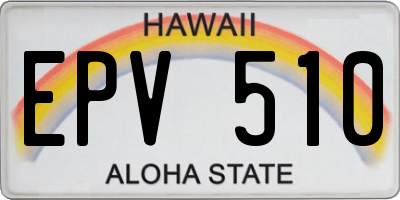 HI license plate EPV510