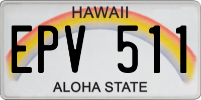 HI license plate EPV511
