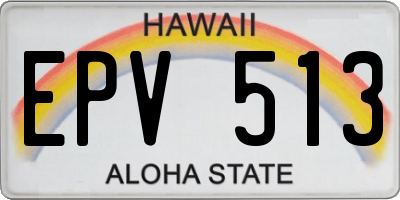 HI license plate EPV513