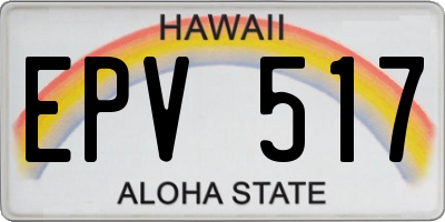 HI license plate EPV517