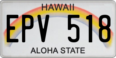 HI license plate EPV518