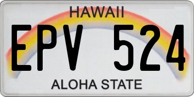 HI license plate EPV524