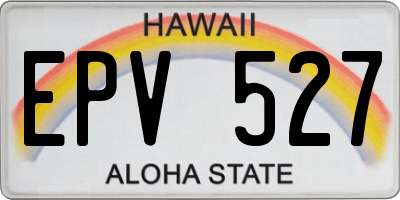 HI license plate EPV527