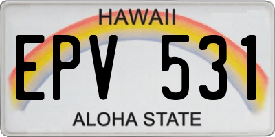 HI license plate EPV531
