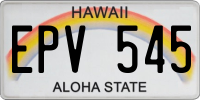 HI license plate EPV545