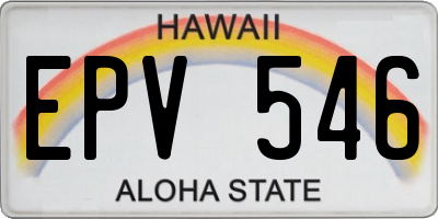 HI license plate EPV546