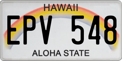 HI license plate EPV548