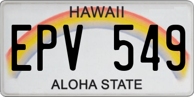 HI license plate EPV549