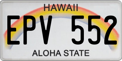 HI license plate EPV552