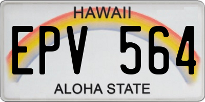 HI license plate EPV564