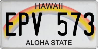 HI license plate EPV573