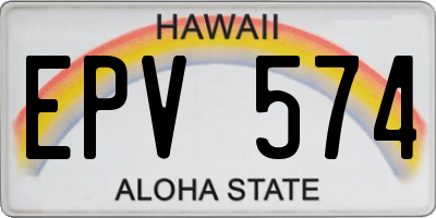 HI license plate EPV574