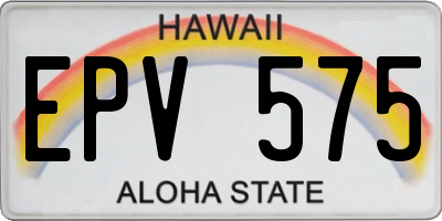 HI license plate EPV575