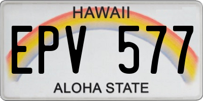 HI license plate EPV577
