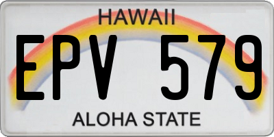 HI license plate EPV579