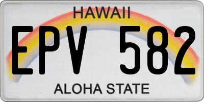 HI license plate EPV582