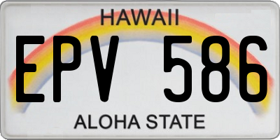 HI license plate EPV586