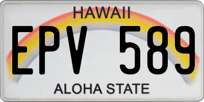 HI license plate EPV589