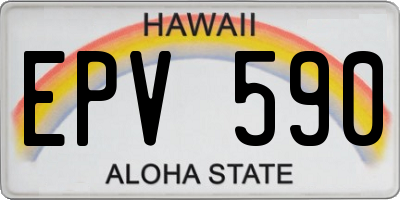 HI license plate EPV590