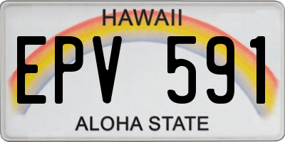 HI license plate EPV591