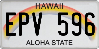 HI license plate EPV596