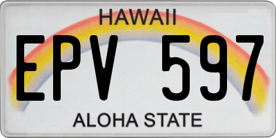 HI license plate EPV597