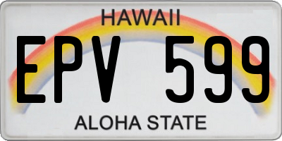 HI license plate EPV599