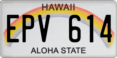 HI license plate EPV614