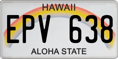 HI license plate EPV638