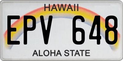 HI license plate EPV648