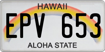 HI license plate EPV653