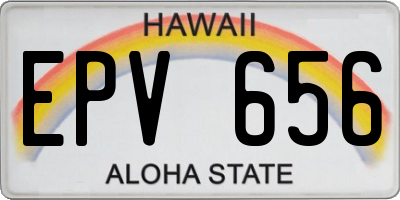 HI license plate EPV656