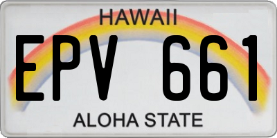 HI license plate EPV661
