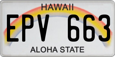 HI license plate EPV663