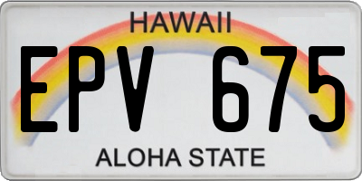 HI license plate EPV675
