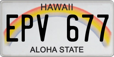 HI license plate EPV677