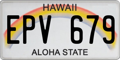HI license plate EPV679