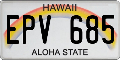 HI license plate EPV685