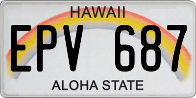 HI license plate EPV687