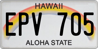 HI license plate EPV705