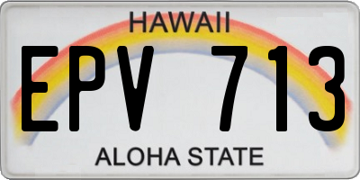 HI license plate EPV713