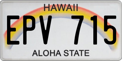 HI license plate EPV715