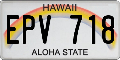 HI license plate EPV718