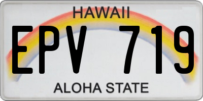HI license plate EPV719