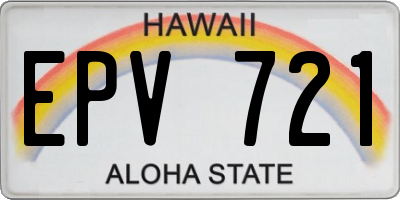 HI license plate EPV721