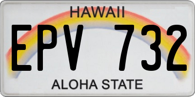 HI license plate EPV732