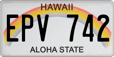HI license plate EPV742