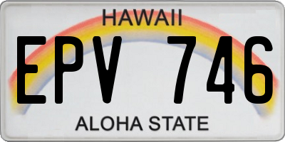 HI license plate EPV746
