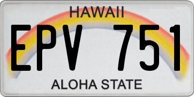 HI license plate EPV751