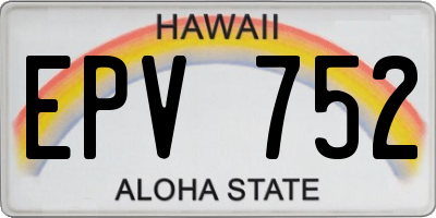 HI license plate EPV752